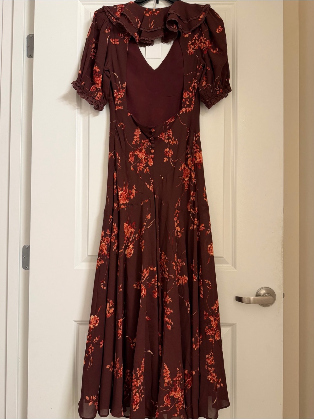 Reformation Floral Wine Maxi Dress - Picture 4 of 9
